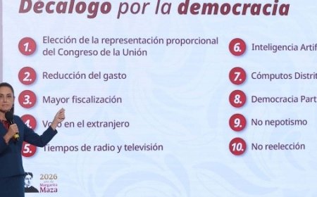 Sheinbaum propone decálogo electoral con cambios a plurinominales y financiamiento