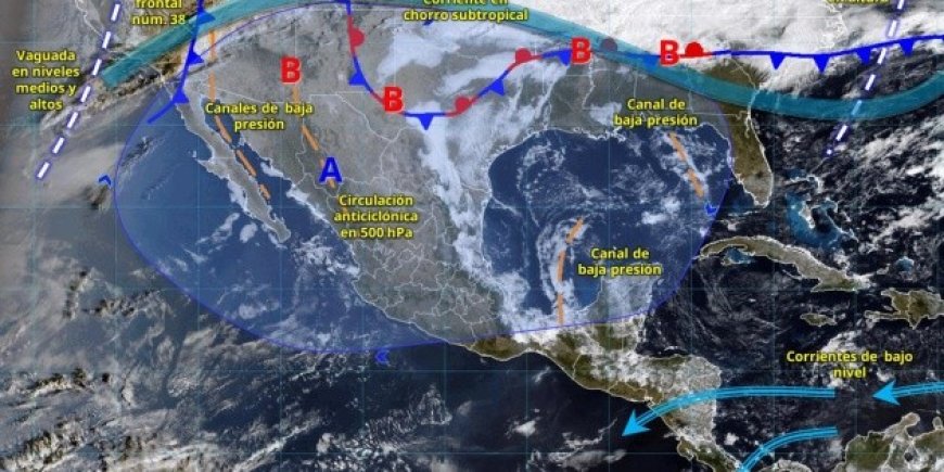 Frente frío 38 y la llegada del 39 intensifican lluvias y vientos en México