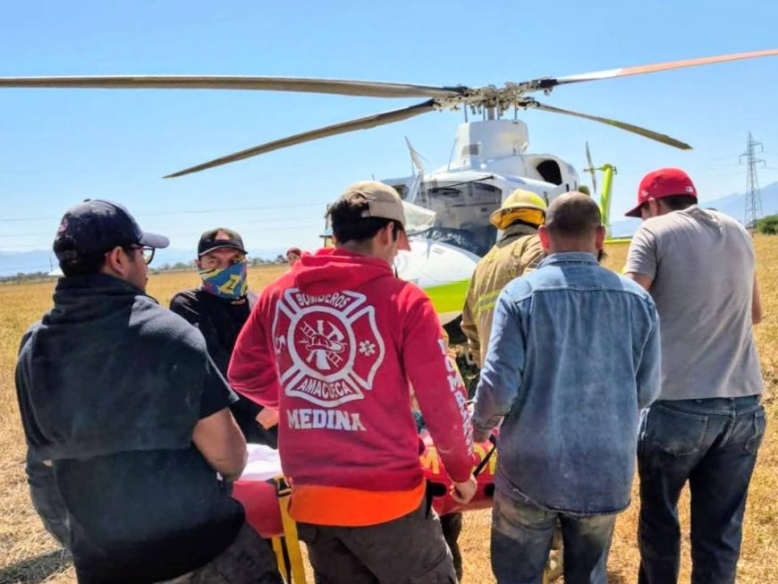 Grave accidente en silo de maíz en Amacueca deja a trabajador con lesiones severas; fue evacuado en helicóptero