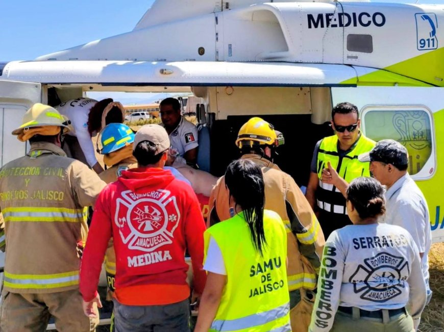 Grave accidente en silo de maíz en Amacueca deja a trabajador con lesiones severas; fue evacuado en helicóptero