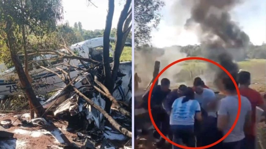 Avioneta se estrella tras sufrir fallas mecánicas al despegar; murió el piloto y 3 personas resultaron heridas| IMÁGENES FUERTES