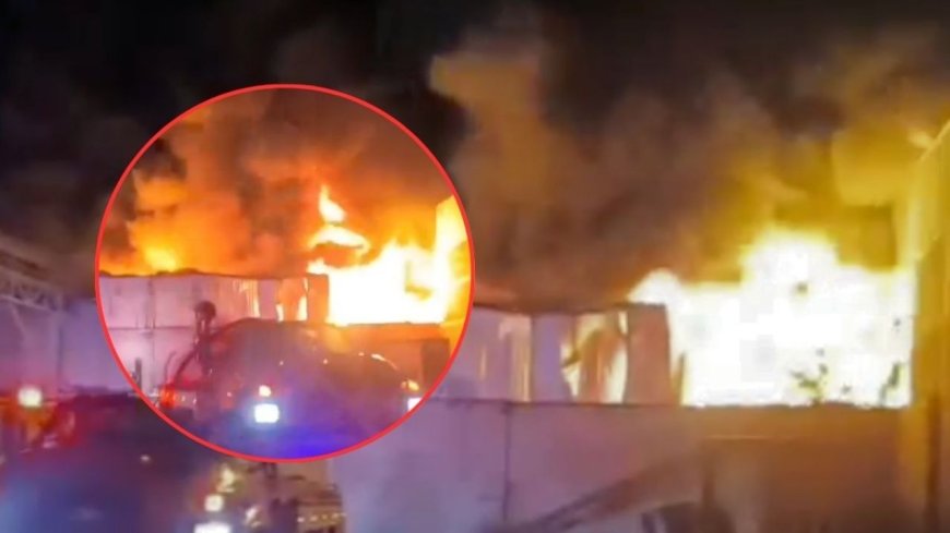 Fuerte incendio consume una fábrica en Ecatepec; desalojan a vecinos y cierran vialidad clave