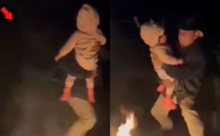 Hombre y bebé son acechados por supuesto demonio en plena convivencia familiar | VIDEO