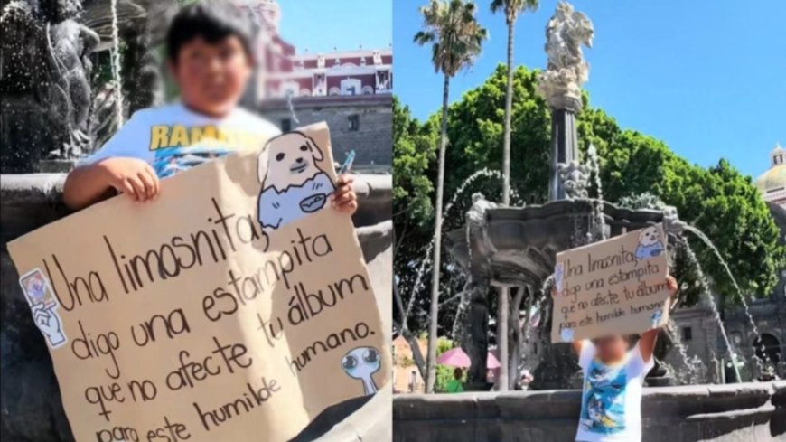 Un niño en Puebla conmueve al mundo pidiendo estampitas del Mundial 2026