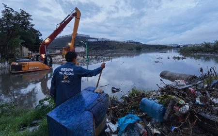 Retiran 90 toneladas de basura de la presa El Ángulo, en Cuautitlán Izcalli, Edomex