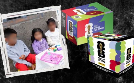 Mexicano le regala estampas a unos niños que vendían sus juguetes para comprar el álbum mundialista