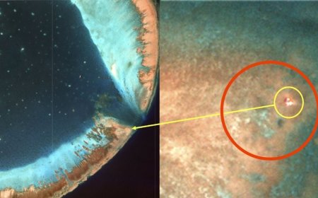 Revelan impresionantes imágenes satelitales de una misteriosa estructura en el mar de China Meridional
