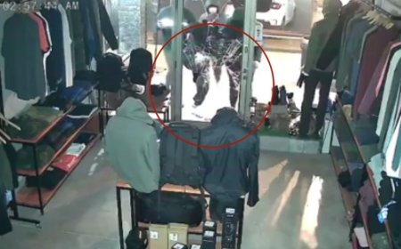 Asaltantes irrumpen tienda de ropa a martillazos, sistema "antirrobo" se activó cuando la tienda ya estaba vacía | VIDEO