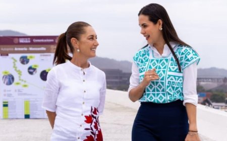 Rosi Bayardo y Claudia Sheinbaum supervisan avance de obras históricas para la movilidad de Manzanillo
