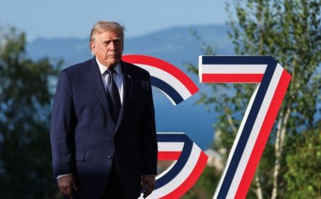 EN FOTOS: Trump aterriza en el G7 tras acuerdo con Irán y con la mirada en Ucrania